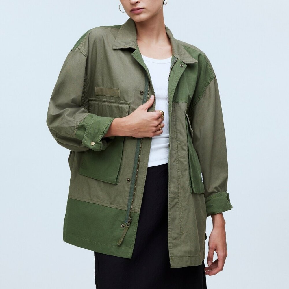 NWT Madewell & Alpha Industries Mixed-Media Cotton Shirt Jacket Large
